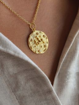 ANUSHKA JAIN JEWELLERY - 925 Capricorn Zodiac Necklace In Sterling Silver With Gold Vermeil
