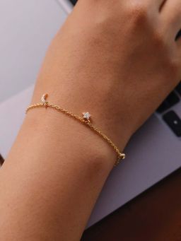 ANUSHKA JAIN JEWELLERY - 925 Star Moon Sun Bracelet In Sterling Silver With Gold Vermeil