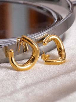 ANUSHKA JAIN JEWELLERY - 925 Miso Hoops In Sterling Silver With Gold Vermeil