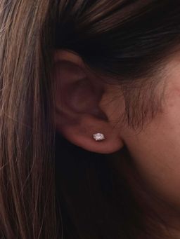 ANUSHKA JAIN JEWELLERY - 925 Diamond Studs In Sterling Silver With Gold Vermeil