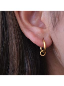 ANUSHKA JAIN JEWELLERY - 925 Hoops La Hoop Huggie In Sterling Silver With Gold Vermeil