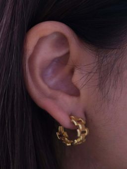 ANUSHKA JAIN JEWELLERY - 925 Wrist Watch Hoop Earring In Sterling Silver With Gold Vermeil