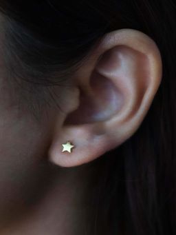 ANUSHKA JAIN JEWELLERY - 925 Mini Star Studs In Sterling Silver With Gold Vermeil