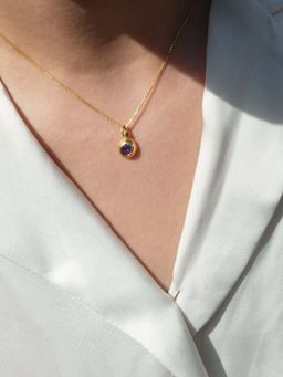 ANUSHKA JAIN JEWELLERY - 925 February Birthstone Necklace In Sterling Silver With Gold Vermeil