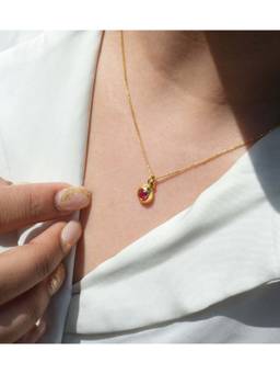 ANUSHKA JAIN JEWELLERY - 925 January Birthstone Necklace In Sterling Silver With Gold Vermeil