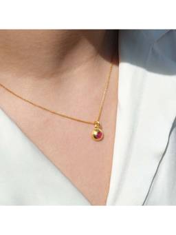 ANUSHKA JAIN JEWELLERY - 925 July Birthstone Necklace In Sterling Silver With Gold Vermeil