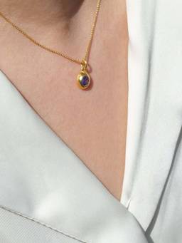 ANUSHKA JAIN JEWELLERY - 925 June Birthstone Necklace In Sterling Silver With Gold Vermeil