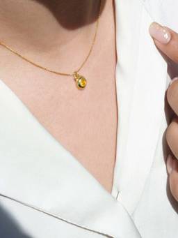 ANUSHKA JAIN JEWELLERY - 925 November Birthstone Necklace In Sterling Silver With Gold Vermeil
