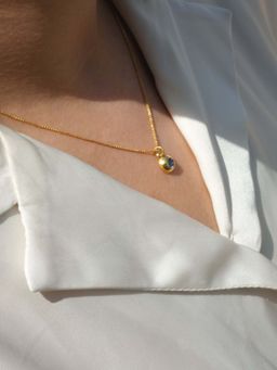 ANUSHKA JAIN JEWELLERY - 925 September Birthstone Necklace In Sterling Silver With Gold Vermeil