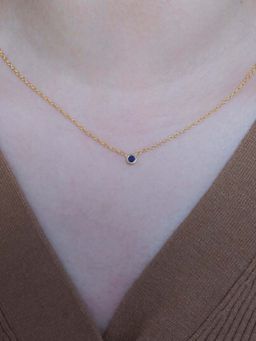 ANUSHKA JAIN JEWELLERY - 925 Sapphire Solitaire Necklace In Sterling Silver With Gold Vermeil