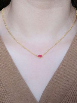 ANUSHKA JAIN JEWELLERY - 925 Marquise Ruby Necklace In Sterling Silver With Gold Vermeil