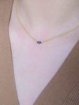 ANUSHKA JAIN JEWELLERY - 925 Marquise Sapphire Necklace In Sterling Silver With Gold Vermeil