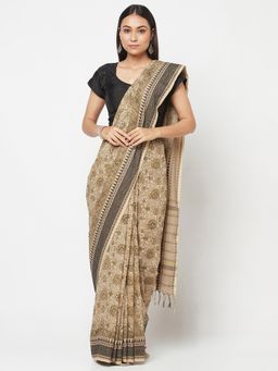 Fabindia - Cotton Kalamkari Printed Saree Without Blouse