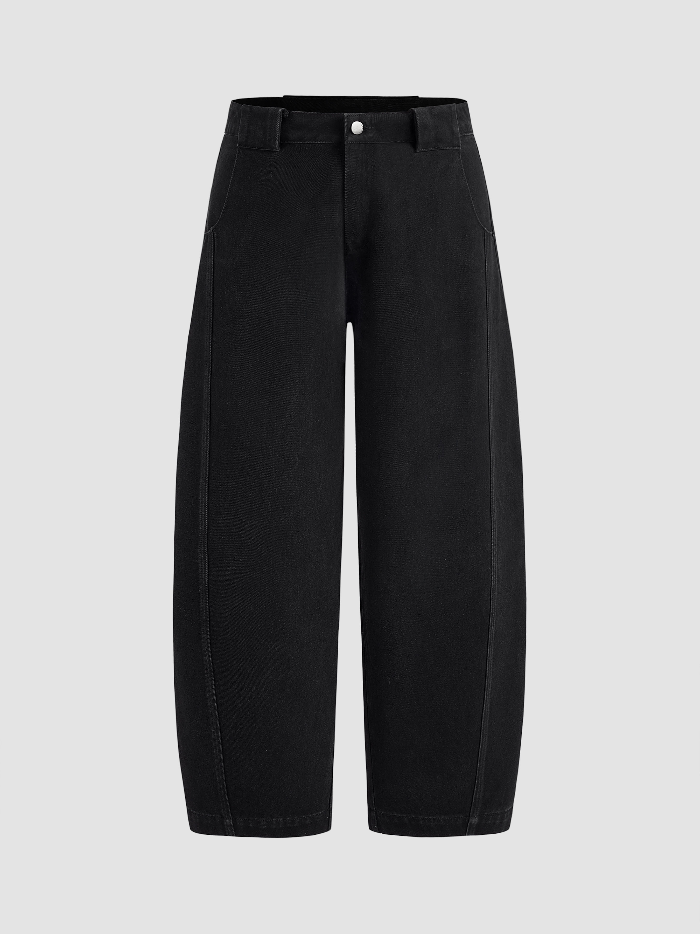 cider Denim Mid Rise Solid Barrel-leg Jeans-picture-10