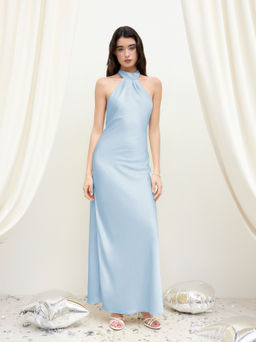 Cider - Backless Halter Neck Split Dress