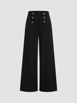 Cider - Double Breasted High Rise Wide Leg Trousers