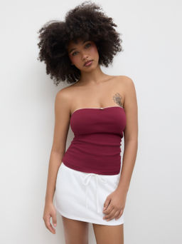 Cider - Cotton-blend Rosette Ruched Tube Top