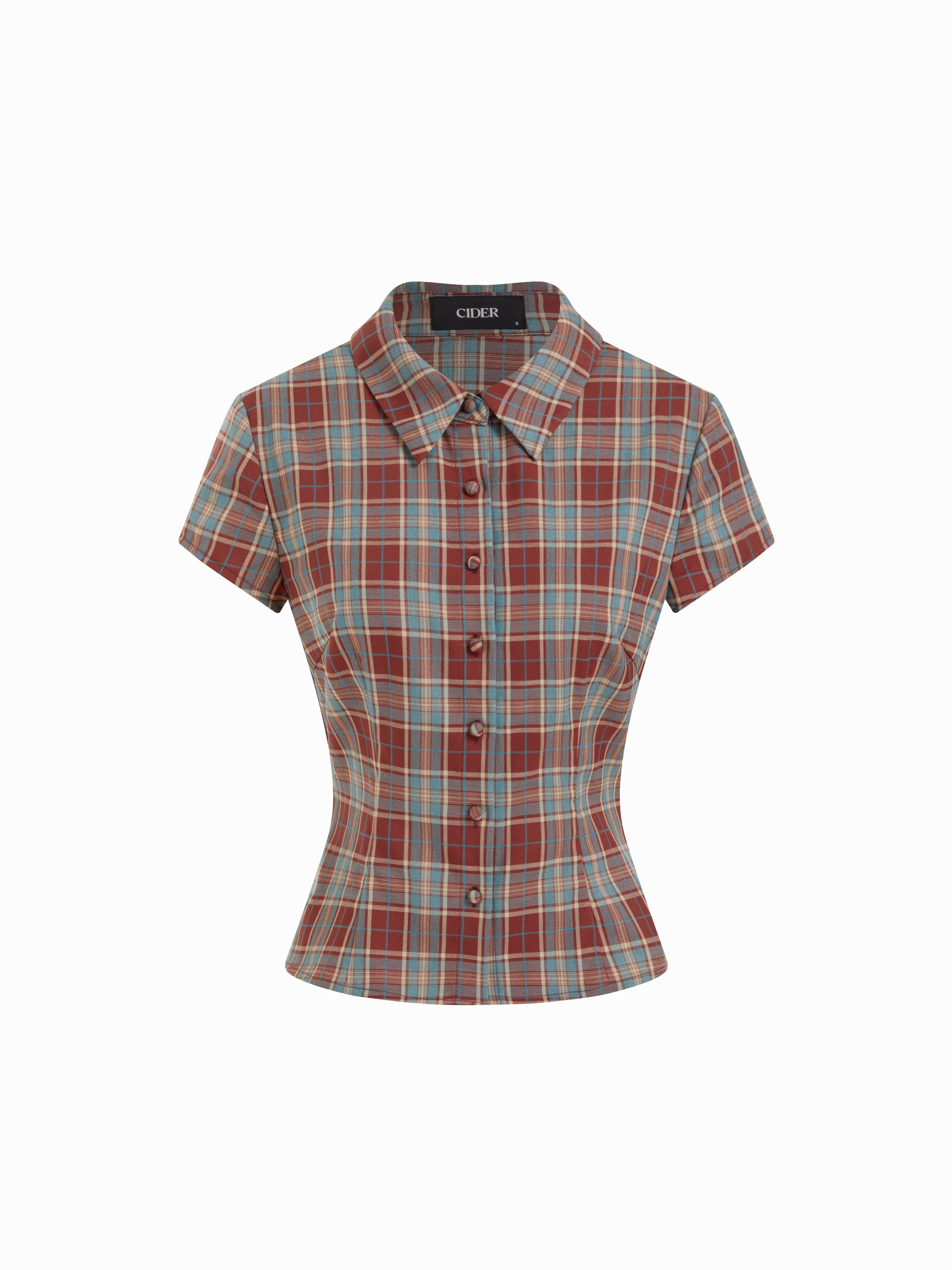 cider Collar Stripe Short Sleeve Shirt-picture-32