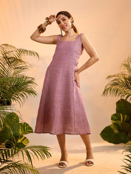 dhaaga - Lavender Mira Solid Dress