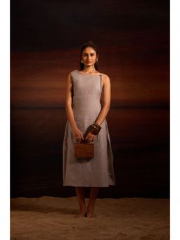 dhaaga - Grey Rhea Solid Dress
