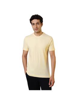 Sleepz by Raymond - Regular Fit Solid Light Yellow T-Shirt