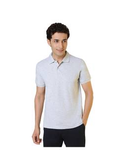 Sleepz by Raymond - Regular Fit Solid Light Grey T-Shirt