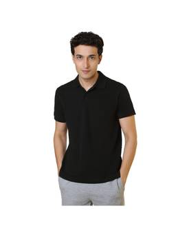 Sleepz by Raymond - Regular Fit Solid Black T-Shirt