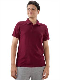 Sleepz by Raymond - Regular Fit Solid Dark Maroon Pure Cotton T-Shirt