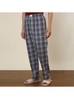 Sleepz by Raymond - Regular Fit Checkered Dark Grey Pyjama