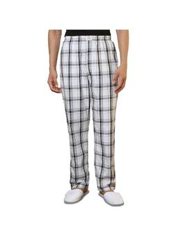 Sleepz by Raymond - Regular Fit Checkered White Pyjama