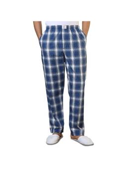 Sleepz by Raymond - Regular Fit Checkered Dark Blue Pyjama