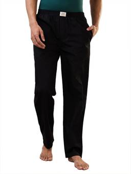 Sleepz by Raymond - Regular Fit Solid Black Pyjama