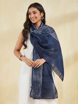 Fabindia - Blue Cotton Silk Stole