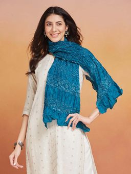 Fabindia - Teal Viscose Blend Stole