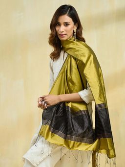 Fabindia - Green Silk Hand Woven Stole