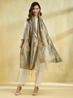 Fabindia - Green Silk Hand Woven Stole