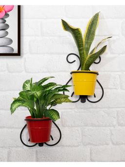 Homesake - Wall Scone Metal Wall Planter Red Yellow