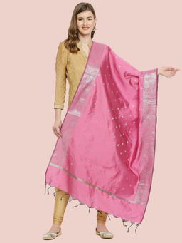 Dupatta Bazaar - Womens Onion Pink Silk Dupatta