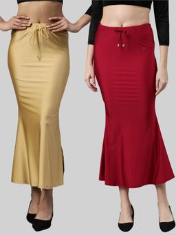 TWIN BIRDS - Womens Solid Saree Shaper - Multi-color (Pack of 2)