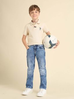 U.S. POLO ASSN. - Kids Boys Whiskered Relaxed Fit Jeans