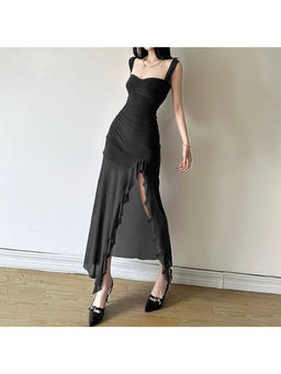 MISS MOSA BY AKANKSHA - Cougar Ruffled Bodycon Maxi Dress