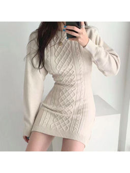 MISS MOSA BY AKANKSHA - Daisy Statement Winter Mini Dress