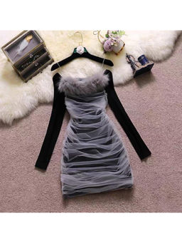 MISS MOSA BY AKANKSHA - Welda Furry Party Mini Dress