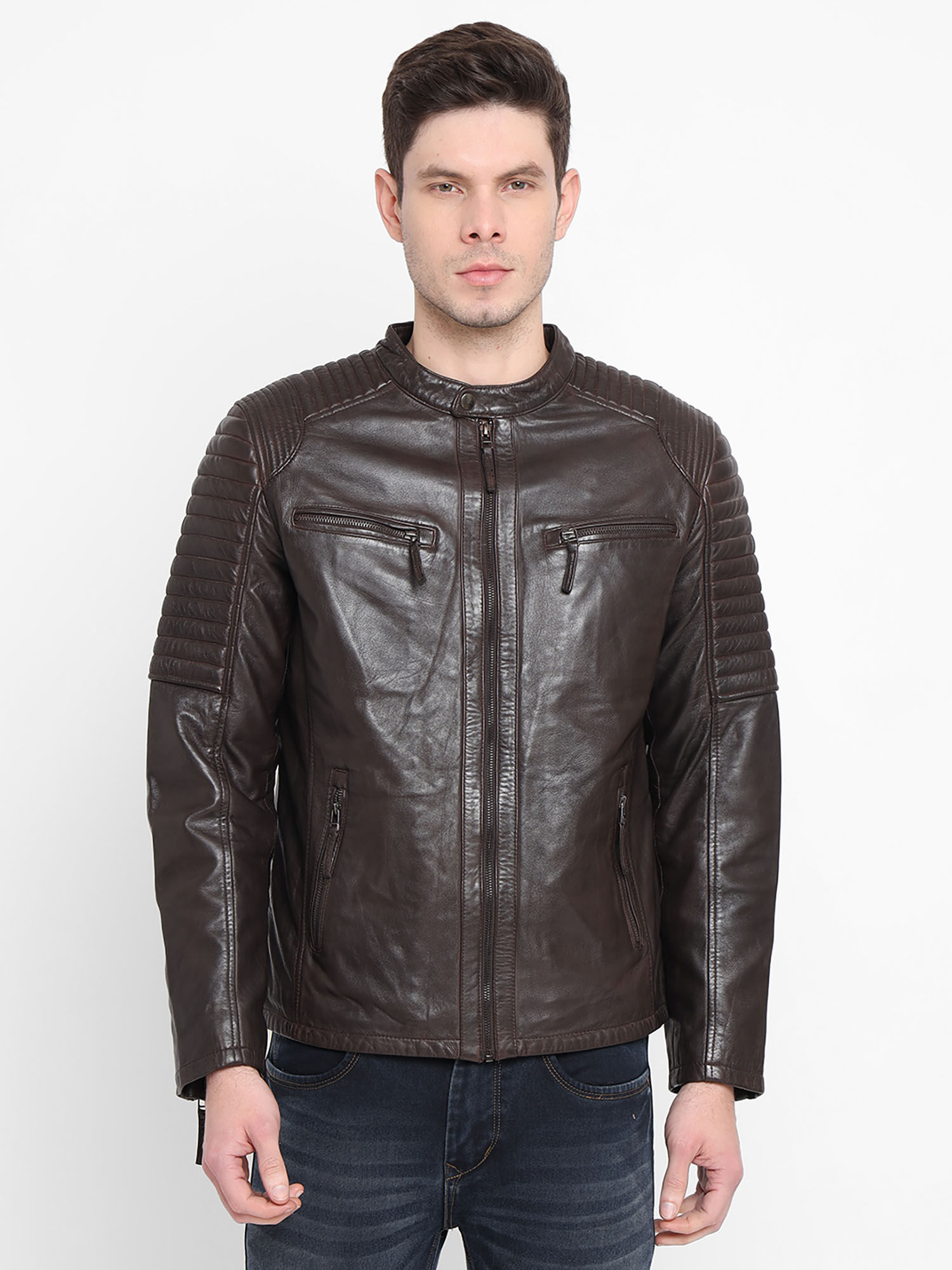 Buy WELBAWT Men Leather Jacket (M 