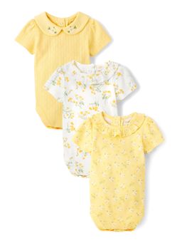 Gymboree - Girls Homegrown by Gymboree Floral Yellow Bodysuit (Pack of 3)