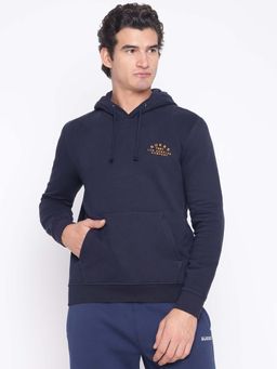 Guess - Men's Dark Blue Solid Hoodie