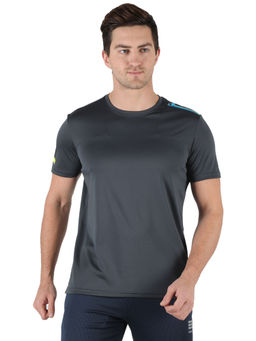 Rock.it - Men Grey Round Neck Regular Fit Half Sleeve T-shirt