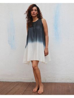 Chidiyaa - Daydreaming In Monochrome Oreo Truffle Printed Cotton Dress