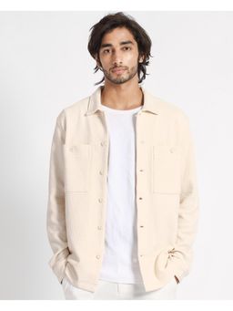 Rare Rabbit - Elric Light Beige Textured Regular Fit Jacket