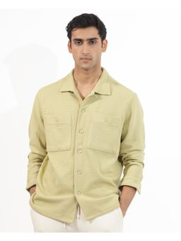 Rare Rabbit - Elric Pastel Green Textured Regular Fit Jacket